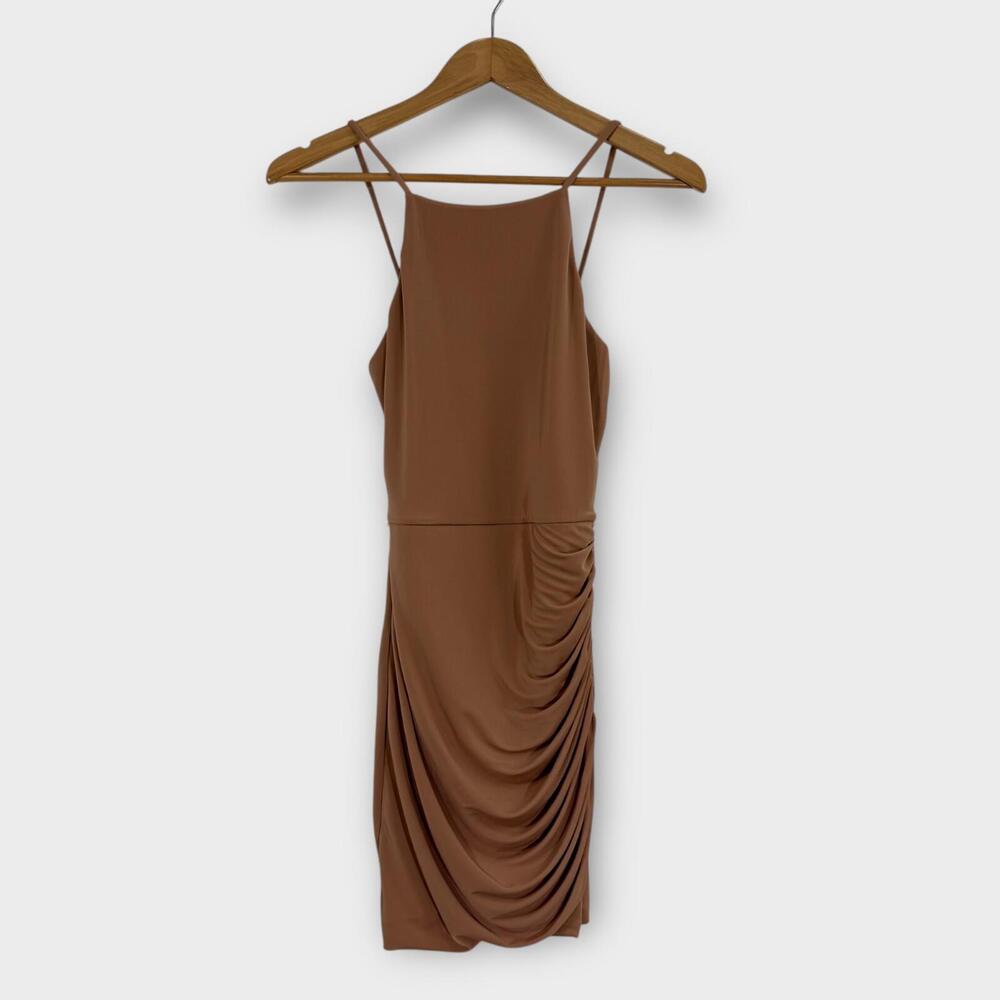Lovers + Friends Women’s Size XS Tawny Brown Ruched Bodycon Mini Dress New